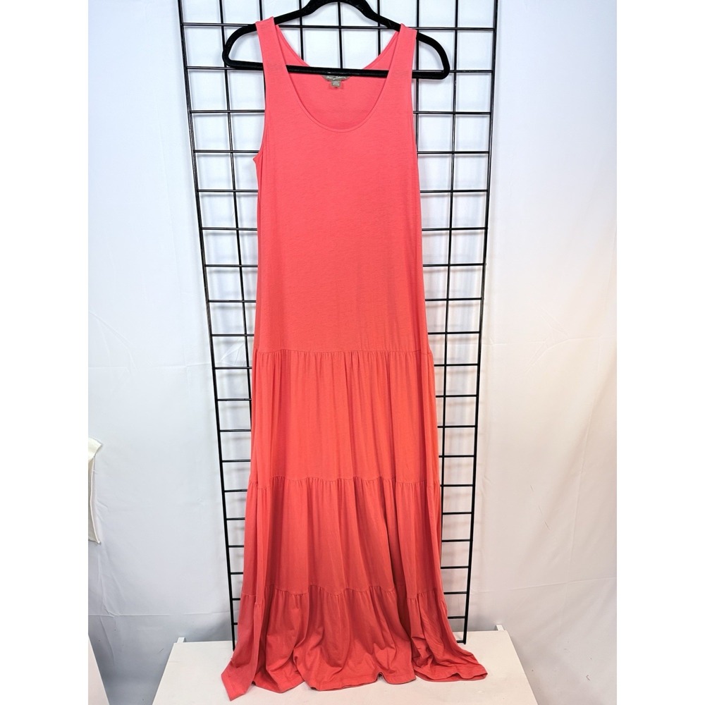 Tommy Bahama Tiered Maxi Dress Womens‎ XXS Coral Vacation Resortwear Casual